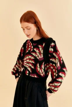 BLACK BANANA DOTS KNIT SWEATER