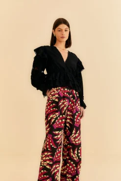 BLACK BANANA DOTS LOW WAISTED PANTS