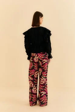  BLACK BANANA DOTS LOW WAISTED PANTS