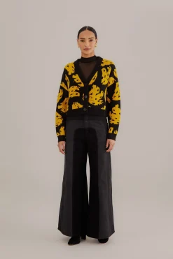  BLACK BOSSA BANANA KNIT CARDIGAN