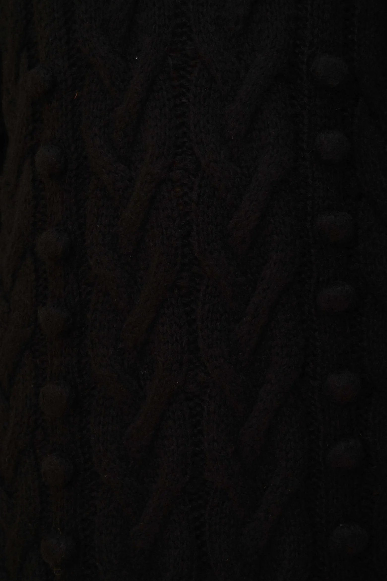 BLACK BRAIDED MIDI SWEATER DRESS