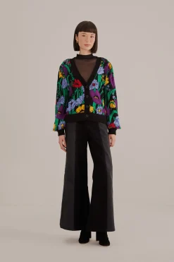  BLACK BUCOLIC GARDEN KNIT CARDIGAN