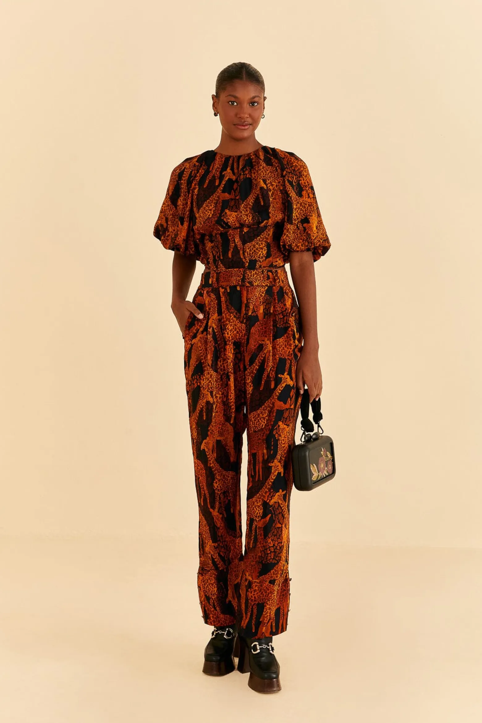 BLACK GIRAFFES PANTS