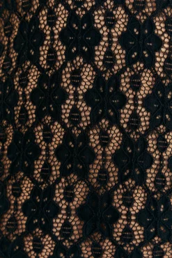 BLACK LACE LONG SLEEVE BLOUSE