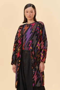 BLACK LIGHTNING MAXI FLEECE CARDIGAN