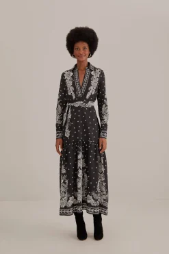  BLACK PAISLEY BLOOM MAXI DRESS