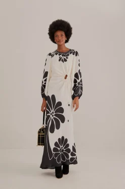  BLACK PALERMO CUT OUT  LENZING™ ECOVERO™ VISCOSE MAXI DRESS