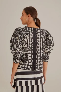  BLACK PALERMO PUFF SLEEVE BLOUSE