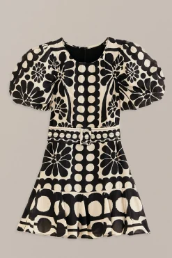  BLACK PALERMO PUFF SLEEVE MINI DRESS
