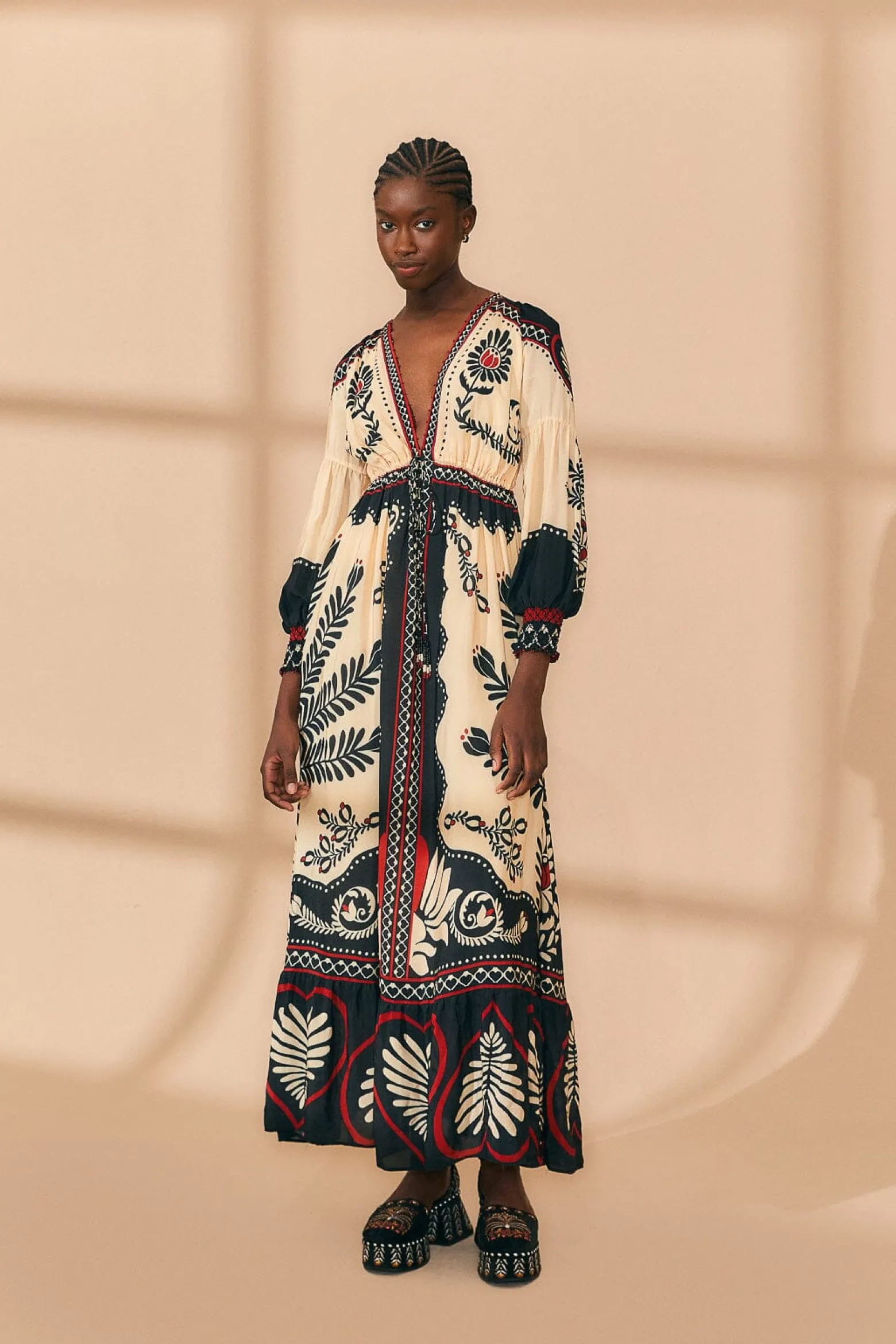 BLACK PASSION SCARF MAXI DRESS