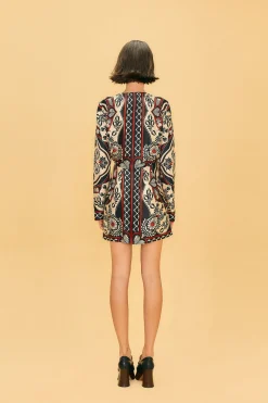  BLACK PASSION SCARF MINI WRAP DRESS