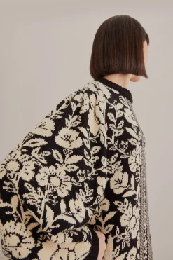 BLACK PINEAPPLE GARDEN MINI SWEATER DRESS