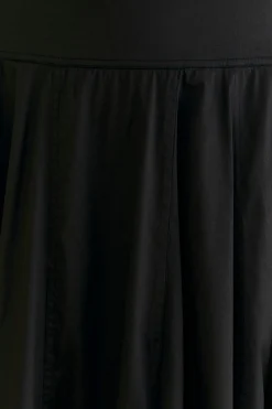 BLACK RUFFLE MAXI SKIRT