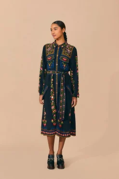 BLACK TOUCAN GARDEN MIDI DRESS