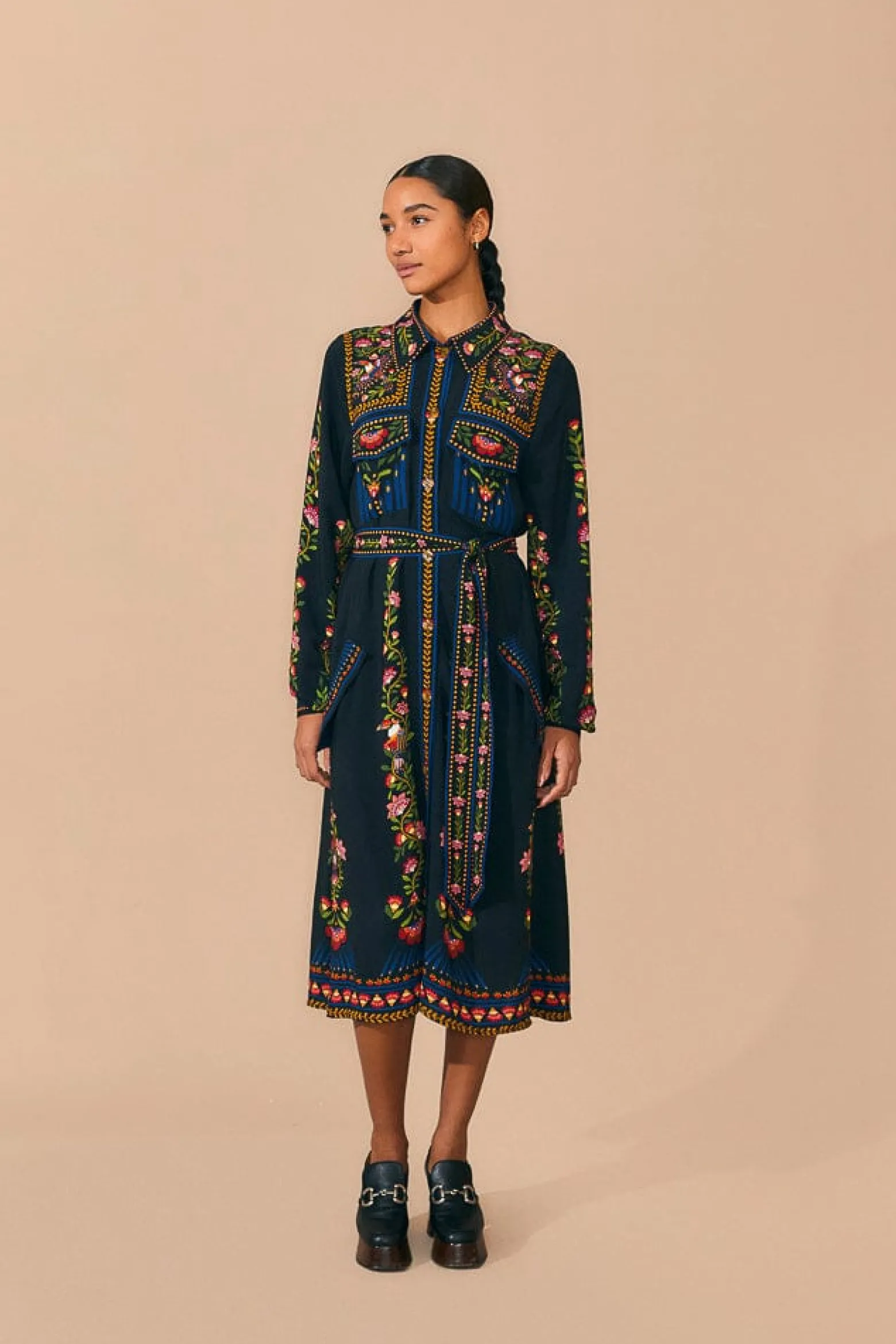 BLACK TOUCAN GARDEN MIDI DRESS