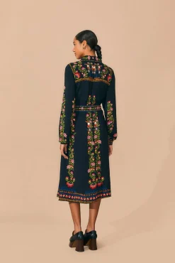 BLACK TOUCAN GARDEN MIDI DRESS