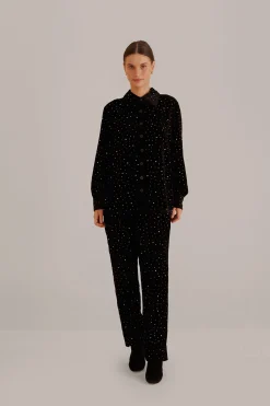 BLACK VELVET PANTS