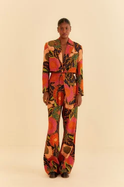  BLACK VINTAGE GARDEN CUT OUT BLAZER