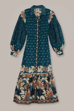 BLUE AINIKA CHILL MAXI SHIRTDRESS
