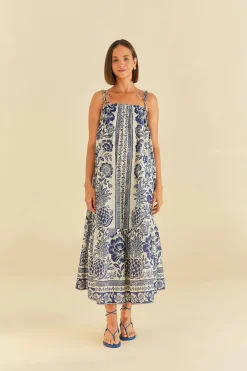 BLUE PINEAPPLE GARDEN MAXI DRESS