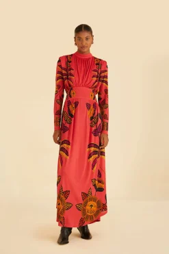 BLUSH LIVING BLOOM HIGH NECK MAXI DRESS