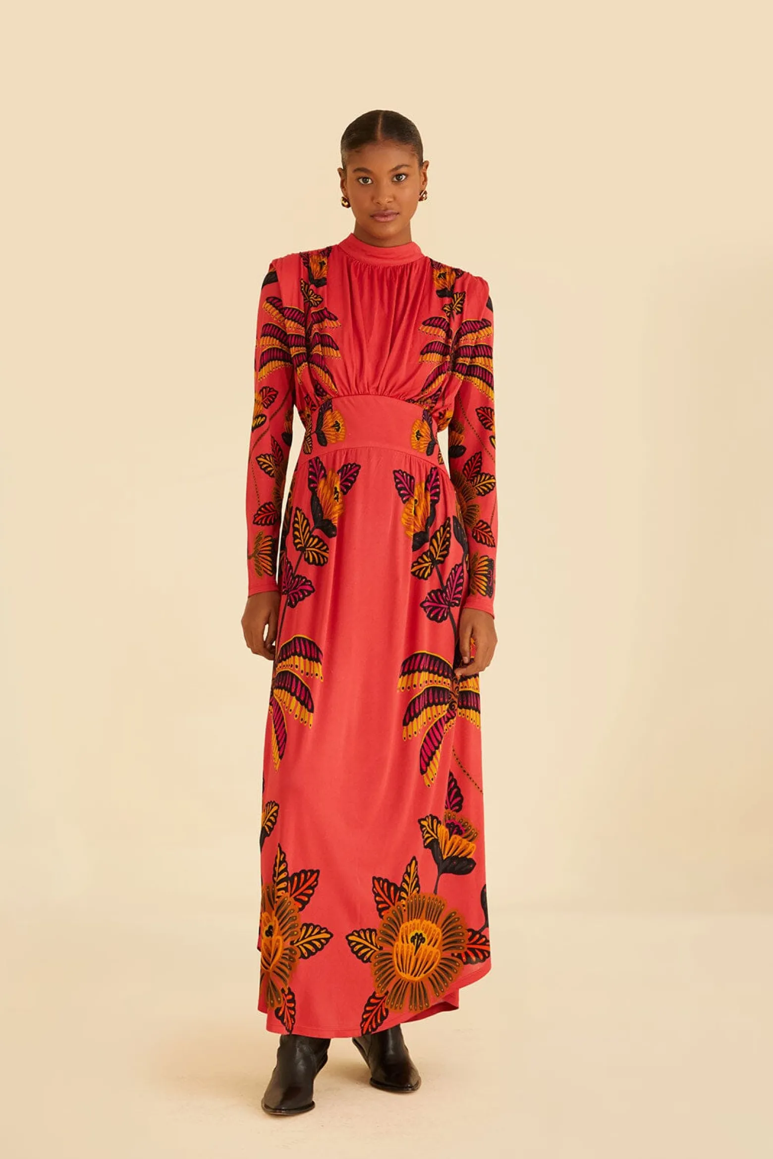 BLUSH LIVING BLOOM HIGH NECK MAXI DRESS