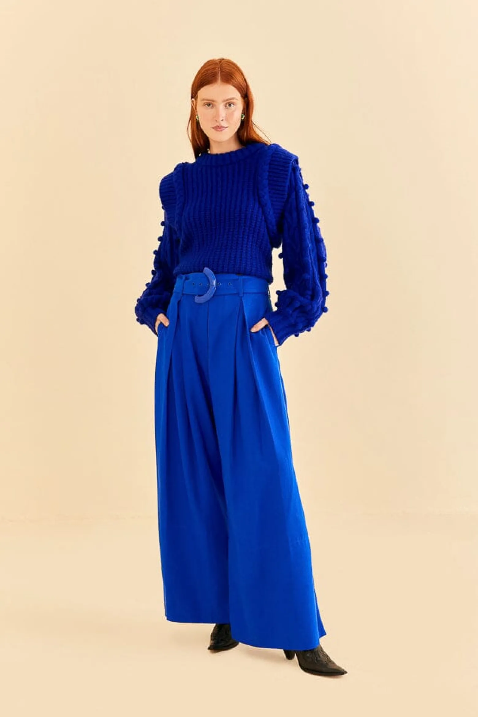 BRIGHT BLUE TAILORED PANTS