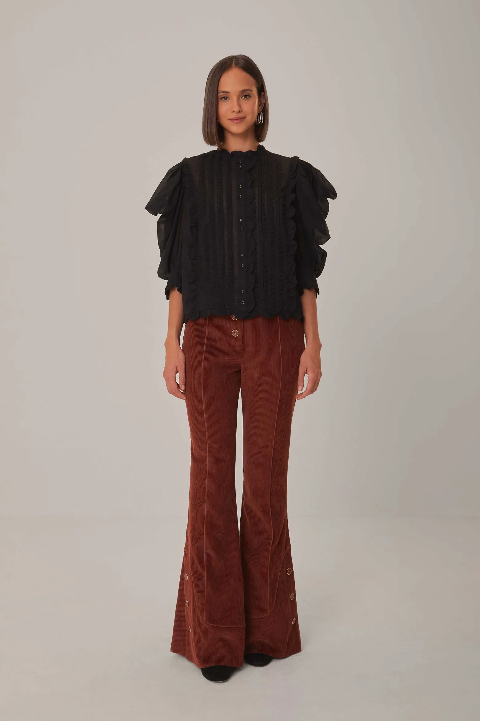 BROWN FLARE PANTS