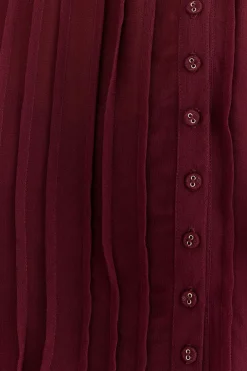 BURGUNDY RUFFLE BLOUSE