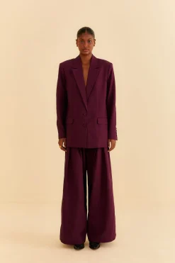  BURGUNDY STRAIGHT BLAZER