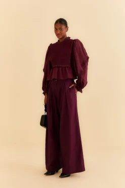 BURGUNDY TAILORED PANTS