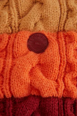  COLORFUL STRIPES KNIT REVERSIBLE PUFFER JACKET