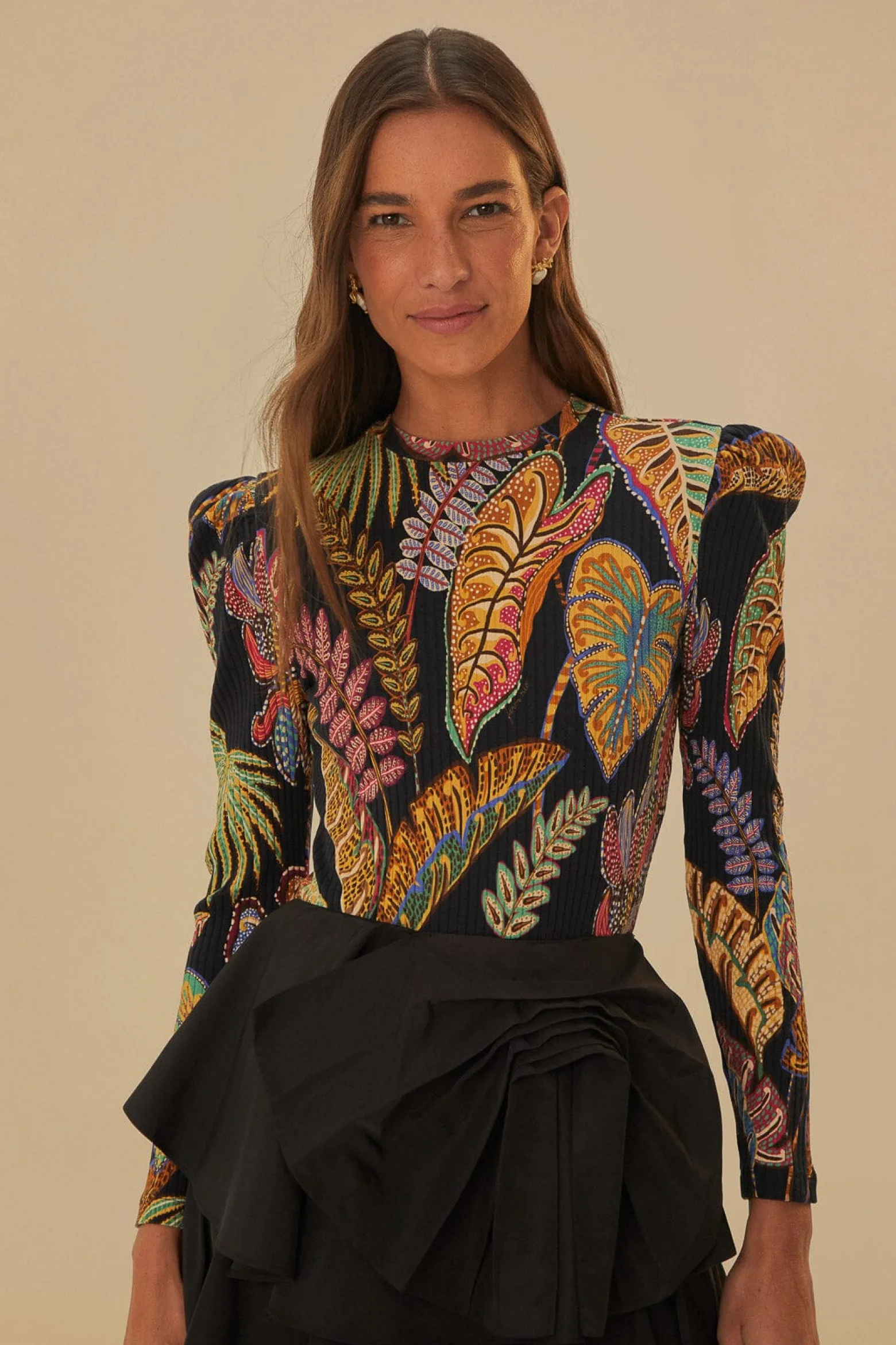 COOL FOLIAGE BLACK BODYSUIT