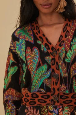COOL FOLIAGE CROPPED KNIT CARDIGAN