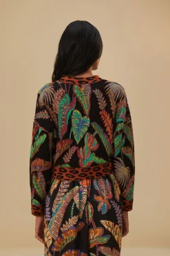COOL FOLIAGE CROPPED KNIT CARDIGAN