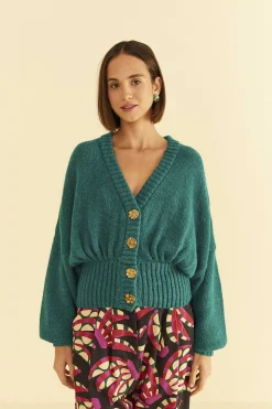 EMERALD BUBBLE KNIT CARDIGAN