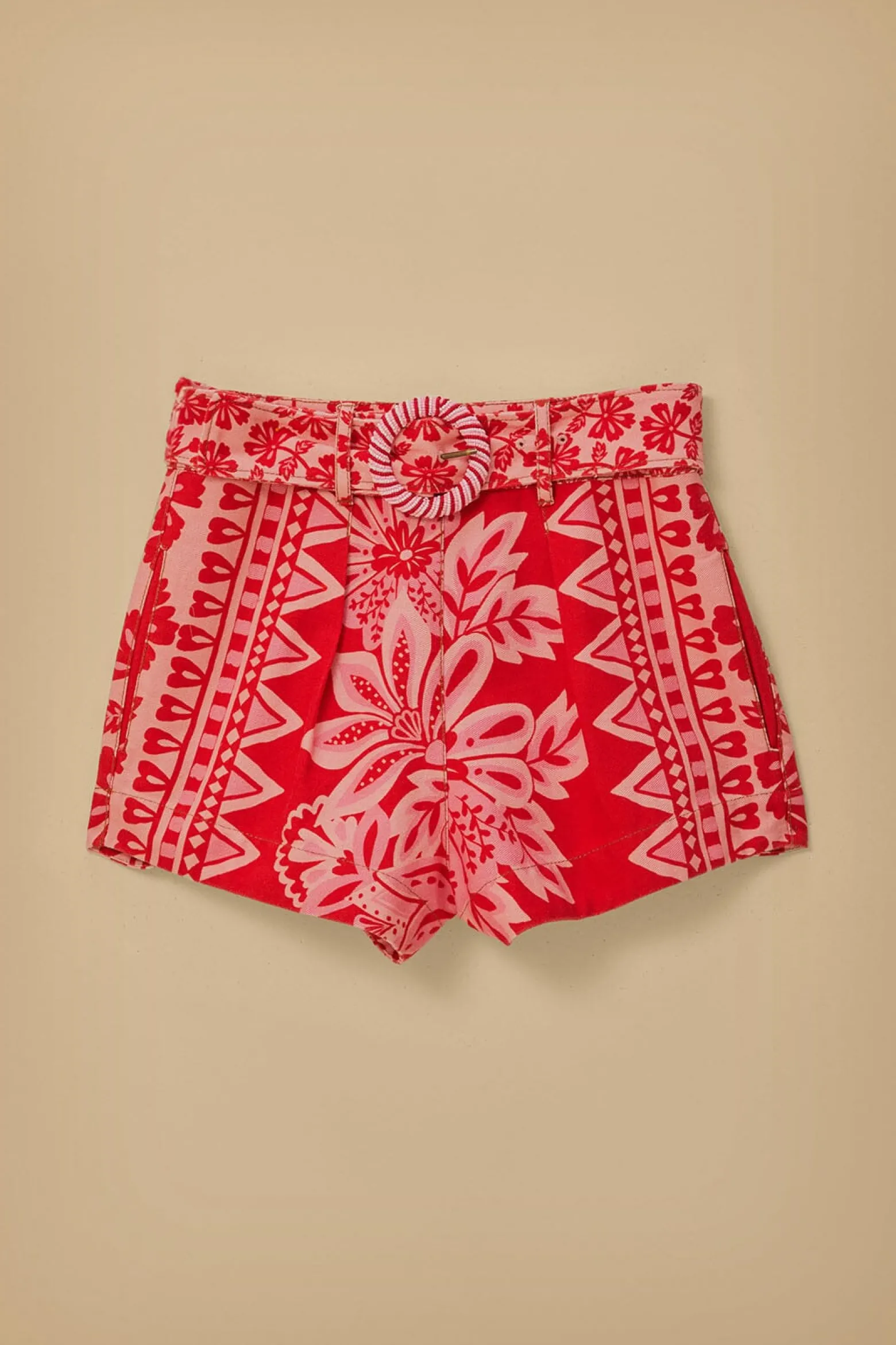 FLORA TAPESTRY RED SHORTS