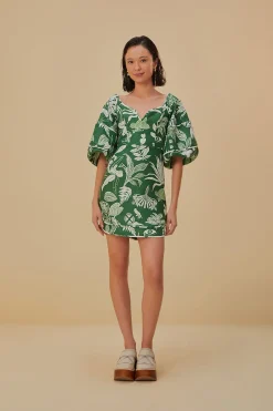  FOREST SOUL GREEN SHORT SLEEVE MINI DRESS