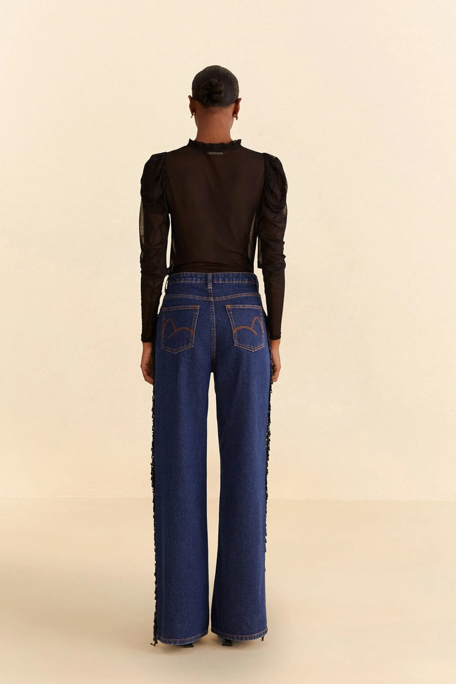 FRINGES BEADS WIDE PANTS