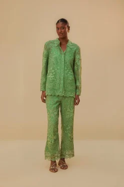 GREEN GUIPIRE PANTS