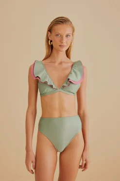 GREEN HIGH WAISTED BIKINI BOTTOM