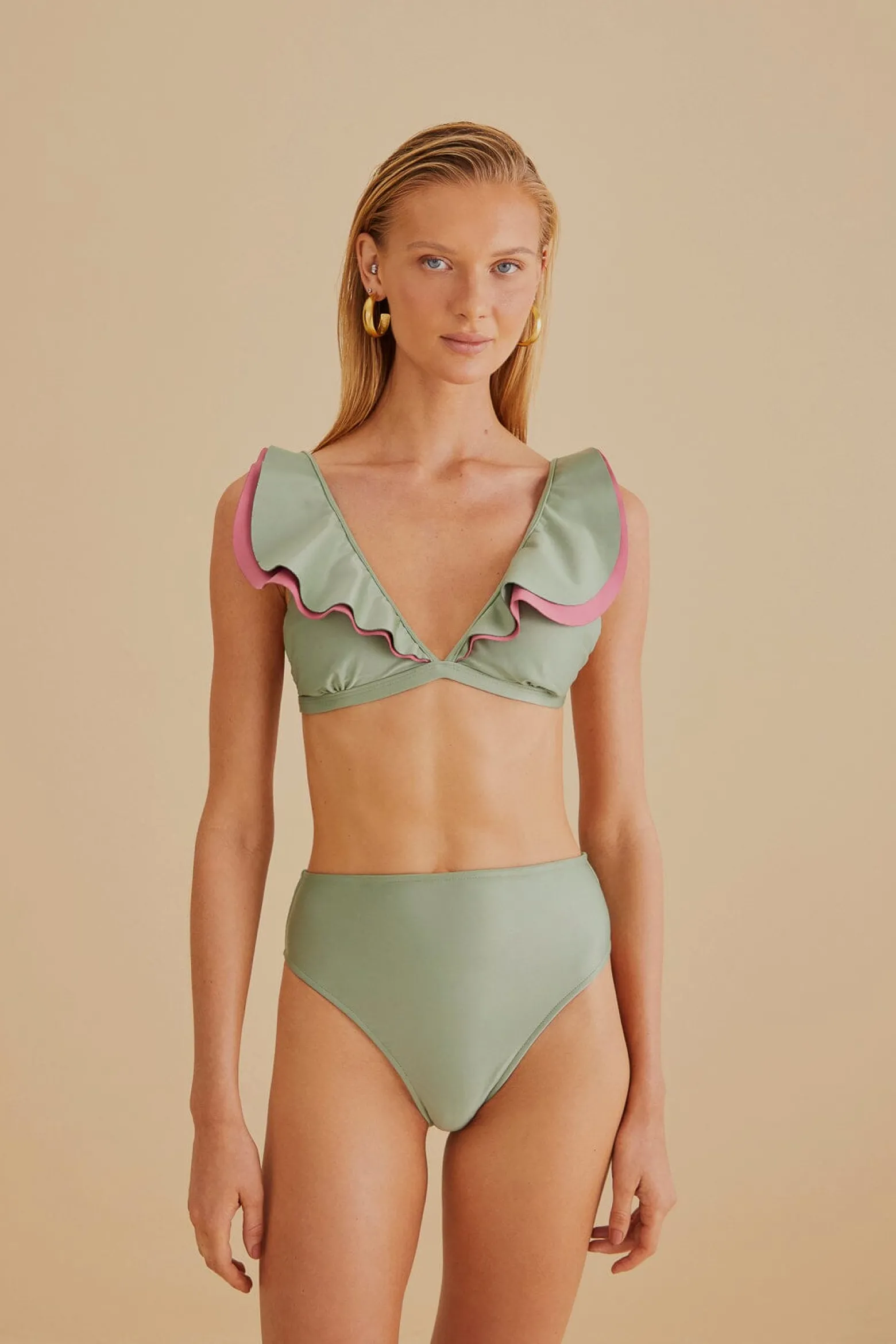 GREEN HIGH WAISTED BIKINI BOTTOM