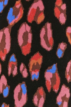 IRIDESCENT LEOPARDS KNIT MINI DRESS