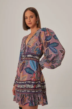  LAVENDER WILD NIGHT LONG SLEEVE MINI DRESS