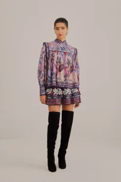 LAVENDER WILD NIGHT MINI SKIRT