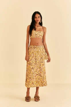 LIGHT PINK STAR FRUIT MIDI SKIRT