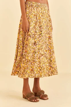  LIGHT PINK STAR FRUIT MIDI SKIRT