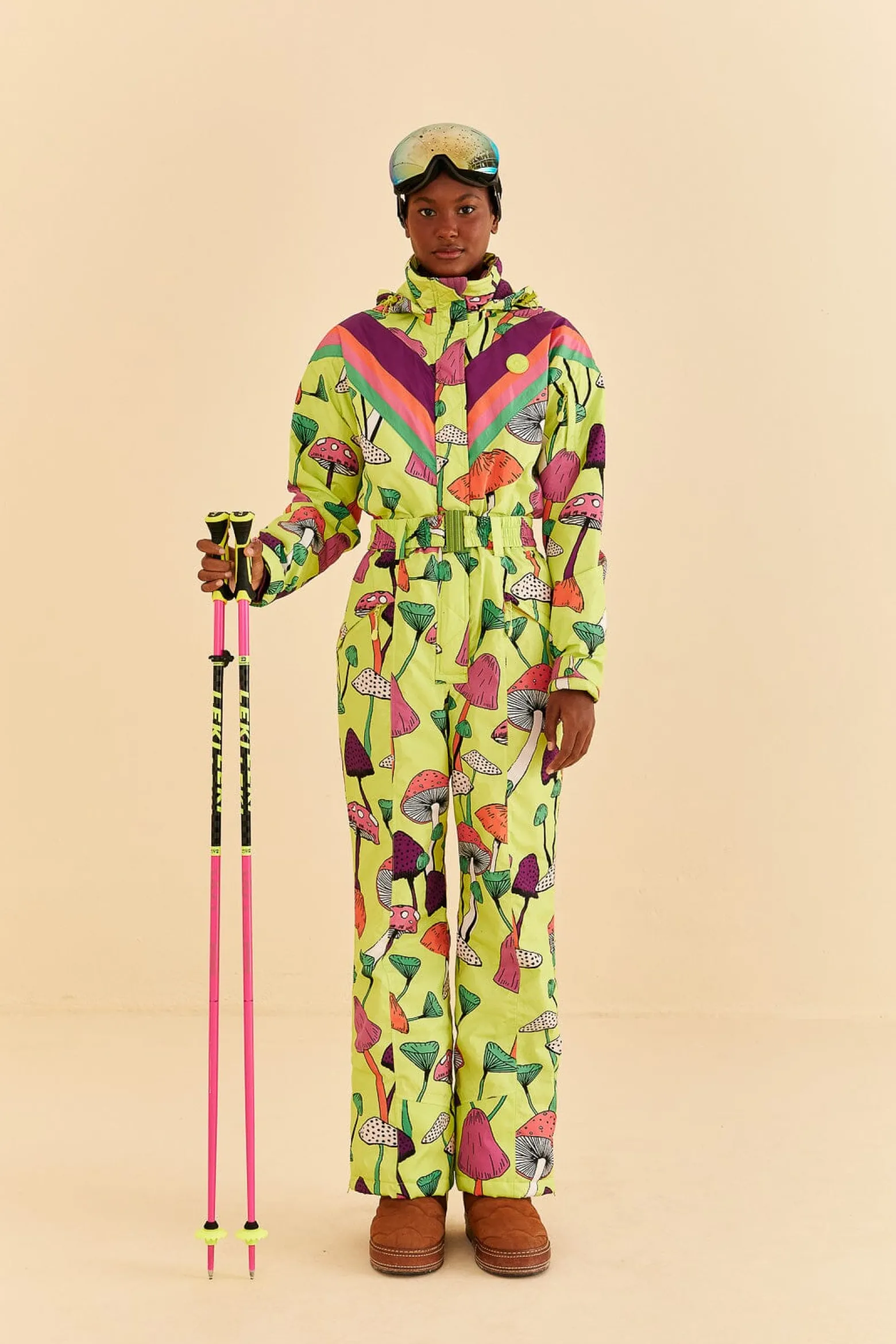 LIME GREEN NEW MUSHROOM SKI JUMPSUIT