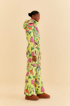 LIME GREEN NEW MUSHROOM SKI JUMPSUIT