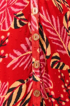 MIXED FLORAL PRINTS LONG SLEEVE MAXI DRESS